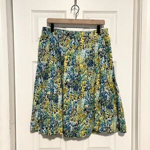 Talbots Vibrant Blue & Green A-Line Skirt sz 10
